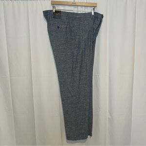 SAKS FIFTH AVENUE Linen Blend Pants Men 38 x 30 Navy Beach Summer NWT